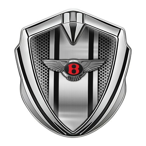 Bentley Emblem Abzeichen selbstklebend Silbertonfarbe Metall Gitter mit Metal Panel Design