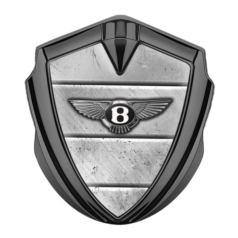 Bentley Selbstklebendes Metallaufkleber Emblem Graphit Tonfarbe mit Steinplatten Effekt