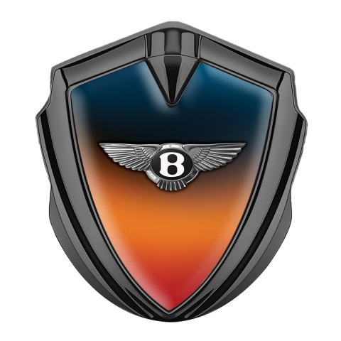 Bentley Seitenflugel Emblem Aufkleber Graphit Tonfarbe mit Orange Blau Fundament und Klassisch Logo