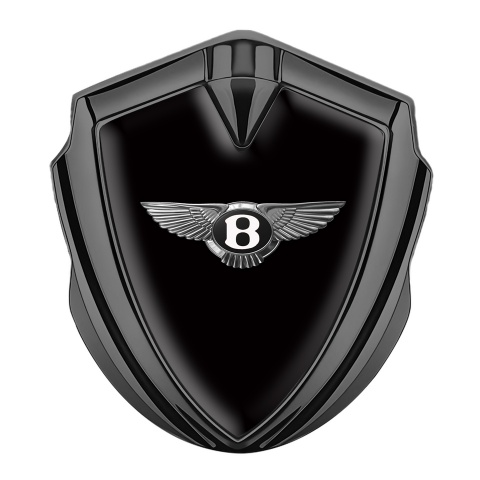 Bentley Emblem Abzeichen Graphit Tonfarbe Schwarz Hintergrund Weiss Logo Motiv
