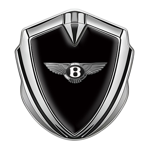 Bentley Emblem Abzeichen Silbertonfarbe Schwarz Hintergrund Weiss Logo Motiv