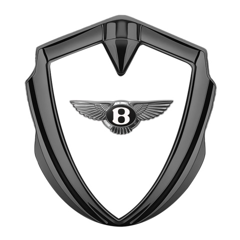 Bentley Abzeichen selbstklebend Graphit Tonfarbe mit Weiss Hintergrund und Grau Weiss Logo
