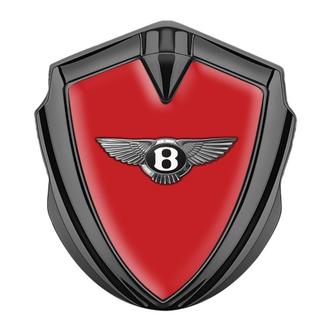 Bentley Emblem Abzeichen selbstklebend Graphit Tonfarbe Rote Fundament und Klassisch Logo