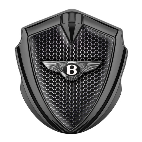 Bentley Selbstklebendes Metallaufkleber Emblem Graphit Tonfarbe mit Perforierter Stahl Basis Effekt