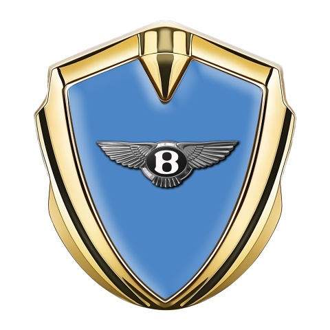 Bentley Emblem Logo Schriftzug Aufkleber Goldtonfarbe Blau Fundament Klassisch Logo