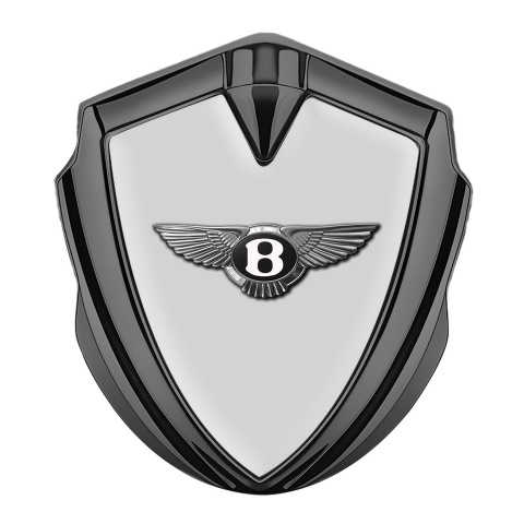 Bentley Seitenflugel Emblem Aufkleber Graphit Tonfarbe mit Grau Fundament und Klassisch Logo Stil