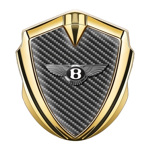 Bentley Emblem Abzeichen Goldtonfarbe Dunkles Carbon Version