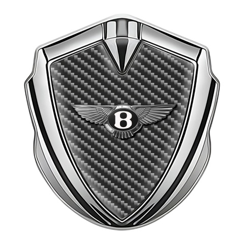 Bentley Emblem Abzeichen Silbertonfarbe Dunkles Carbon Version
