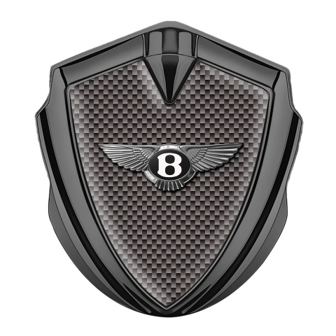 Bentley Abzeichen selbstklebend Graphit Tonfarbe mit Braun Carbon Version