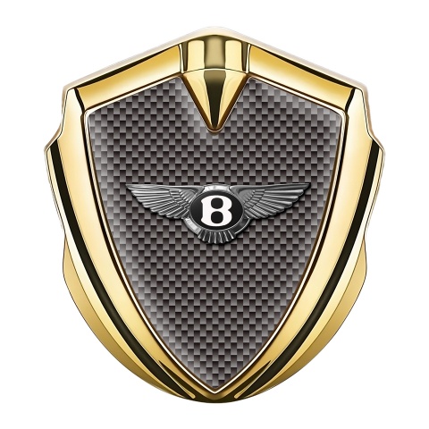 Bentley Abzeichen selbstklebend Goldtonfarbe mit Braun Carbon Version