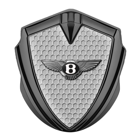 Bentley Emblem Abzeichen selbstklebend Graphit Tonfarbe Wabeneffekt Hintergrund