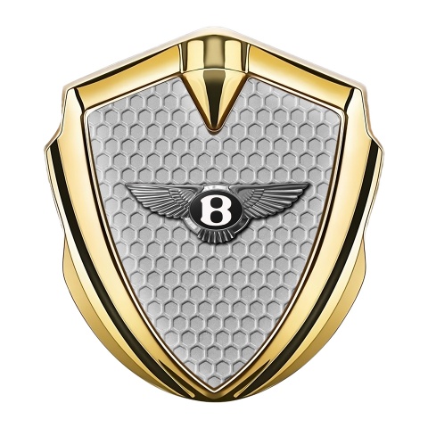 Bentley Emblem Abzeichen selbstklebend Goldtonfarbe Wabeneffekt Hintergrund