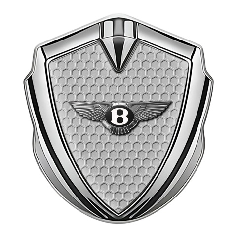 Bentley Emblem Abzeichen selbstklebend Silbertonfarbe Wabeneffekt Hintergrund