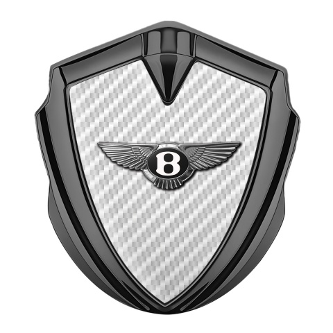 Bentley Emblem Auto Zeichen Graphit Tonfarbe weiss Carbon Version