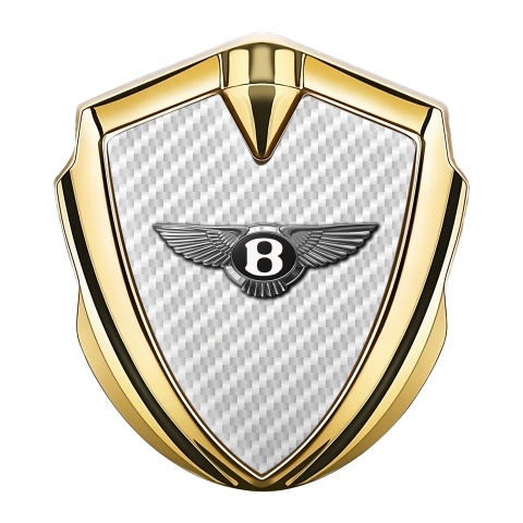 Bentley Emblem Auto Zeichen Goldtonfarbe weiss Carbon Version