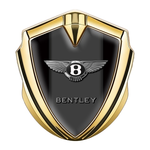 Bentley Emblem Logo Schriftzug Aufkleber Goldtonfarbe Schwarz Vorlage mit Graphit Panel Logo