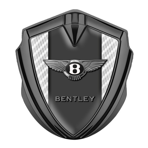 Bentley Abzeichen selbstklebend Graphit Tonfarbe Weiss Carbon mit Graphit Panel logo
