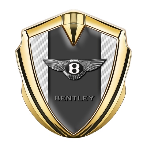 Bentley Abzeichen selbstklebend Goldtonfarbe Weiss Carbon mit Graphit Panel logo