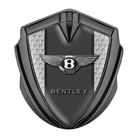 Bentley Emblem Abzeichen selbstklebend Graphit Tonfarbe Bienenwabe Design und Graphit Panel