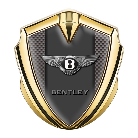 Bentley Emblem Auto Zeichen Goldtonfarbe Grau Carbon mit graphit Panel logo