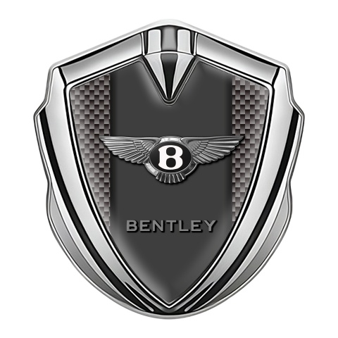 Bentley Emblem Auto Zeichen Silbertonfarbe Grau Carbon mit graphit Panel logo