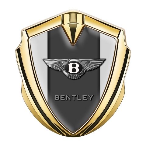 Bentley Selbstklebendes Metallaufkleber Emblem Goldtonfarbe Grau Basis und Graphit Panel logo