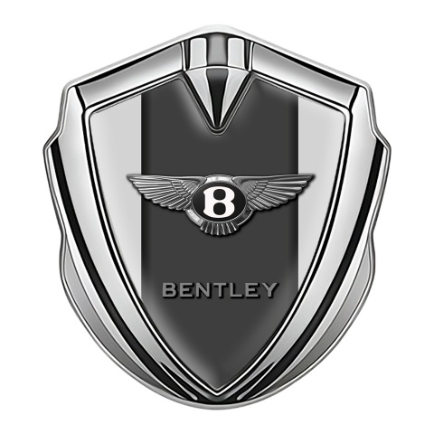 Bentley Selbstklebendes Metallaufkleber Emblem Silbertonfarbe Grau Basis und Graphit Panel logo