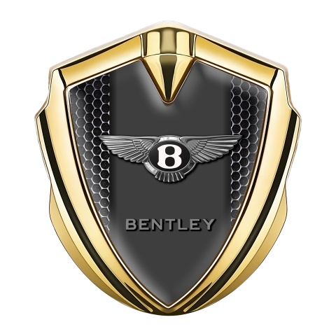 Bentley Self Adhesive Bodyside Emblem Gold Dark Hex Chrome Effect