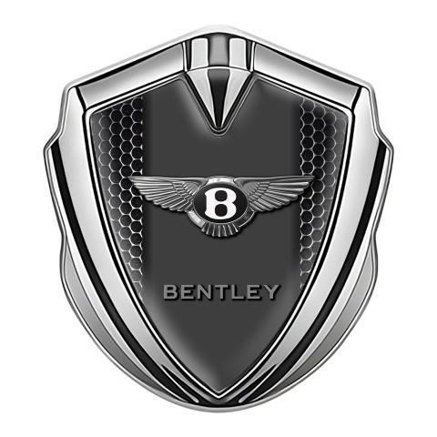 Bentley Self Adhesive Bodyside Emblem Silver Dark Hex Chrome Effect