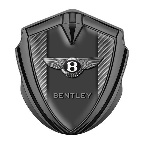 Bentley Emblem Abzeichen Graphit Tonfarbe Kohlenstoff Basis und Graphit Panel