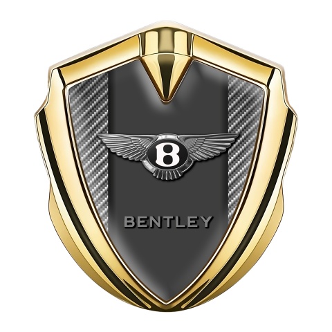 Bentley Metal Emblem Self Adhesive Gold Light Carbon Center Plate Design