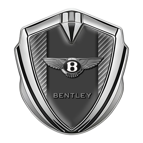 Bentley Metal Emblem Self Adhesive Silver Light Carbon Center Plate Design