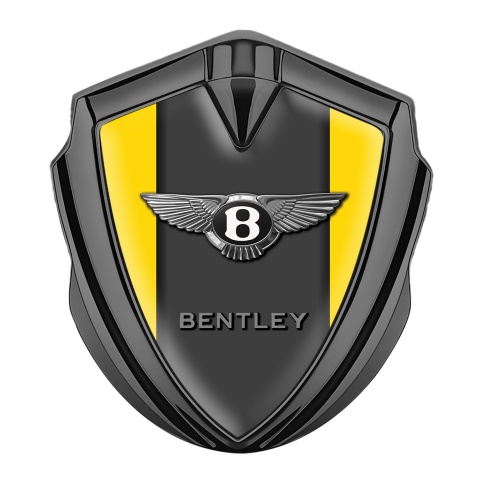 Bentley Abzeichen selbstklebend Graphit Tonfarbe Gelb Basis mit Graphit Panel