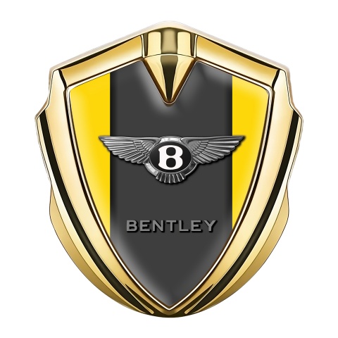 Bentley Abzeichen selbstklebend Goldtonfarbe Gelb Basis mit Graphit Panel