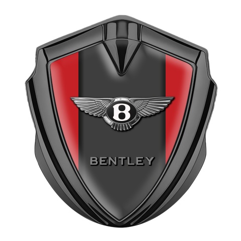 Bentley Emblem Auto Zeichen Graphit Tonfarbe Rote Hintergrund mit Graphit Panel logo