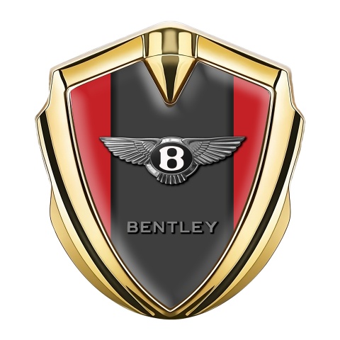 Bentley Emblem Auto Zeichen Goldtonfarbe Rote Hintergrund mit Graphit Panel logo