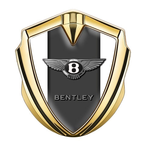 Bentley Bodyside Badge Self Adhesive Gold White Base Center Column