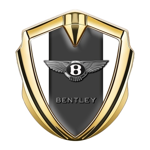 Bentley Emblem Aufkleber Autozubehor Goldtonfarbe Weiss Basis mit Graphit Panel