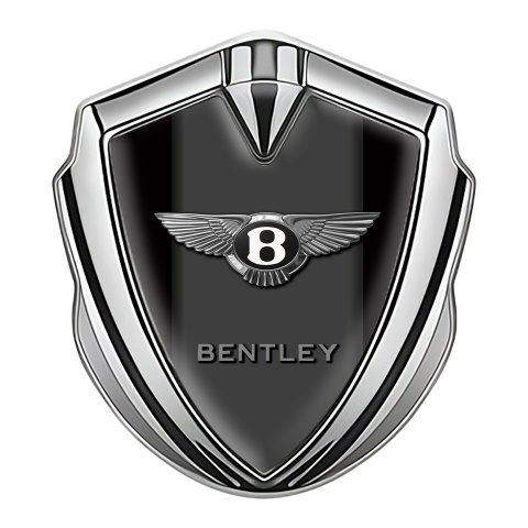 Bentley Emblem Aufkleber Autozubehor Silbertonfarbe Schwarz Hintergrund Klassisch Logo Stil