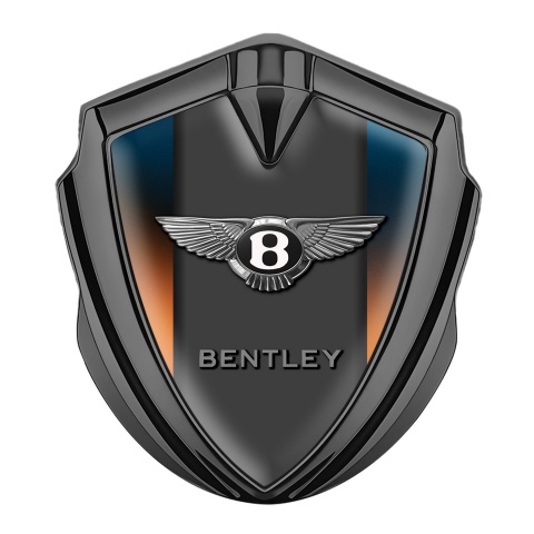 Bentley Emblem Logo Schriftzug Aufkleber Graphit Tonfarbe Orange Blau basis mit Graphit Panel