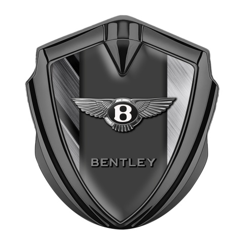 Bentley Fender Metal Emblem Badge Graphite Brushed Aluminum Classic Logo