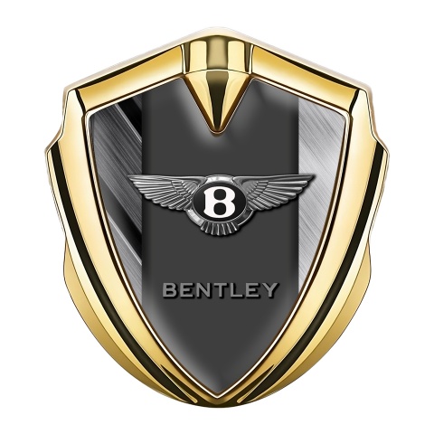 Bentley Fender Metal Emblem Badge Gold Brushed Aluminum Classic Logo