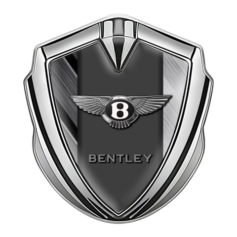 Bentley Fender Metal Emblem Badge Silver Brushed Aluminum Classic Logo