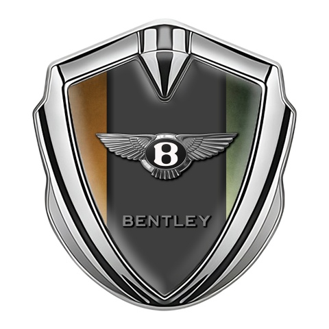 Bentley Trunk Emblem Domed Badge Silver Gradient Base Center Pilon
