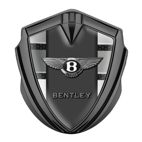 Bentley Trunk Metal Emblem Badge Graphite Dark Hex Metal Plates Edition