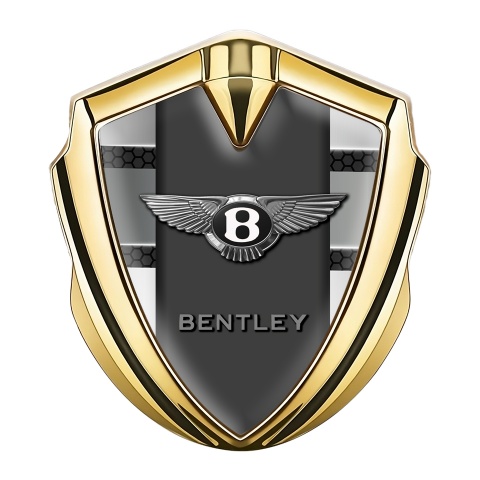 Bentley Trunk Metal Emblem Badge Gold Dark Hex Metal Plates Edition