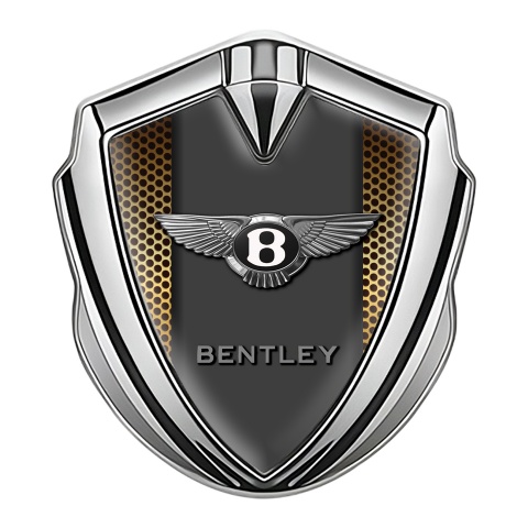 Bentley Bodyside Domed Emblem Silver Copper Grate Effect Classic Logo