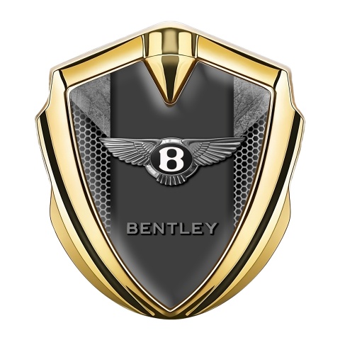 Bentley Tuning Emblem Self Adhesive Gold Honeycomb Stone Slab Effect