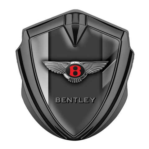 Bentley Trunk Metal Emblem Badge Graphite Grey Stripe Red Logo Design