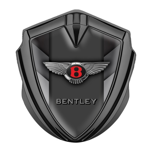 Bentley Metal Emblem Self Adhesive Graphite V Shaped Forms Red Logo Design